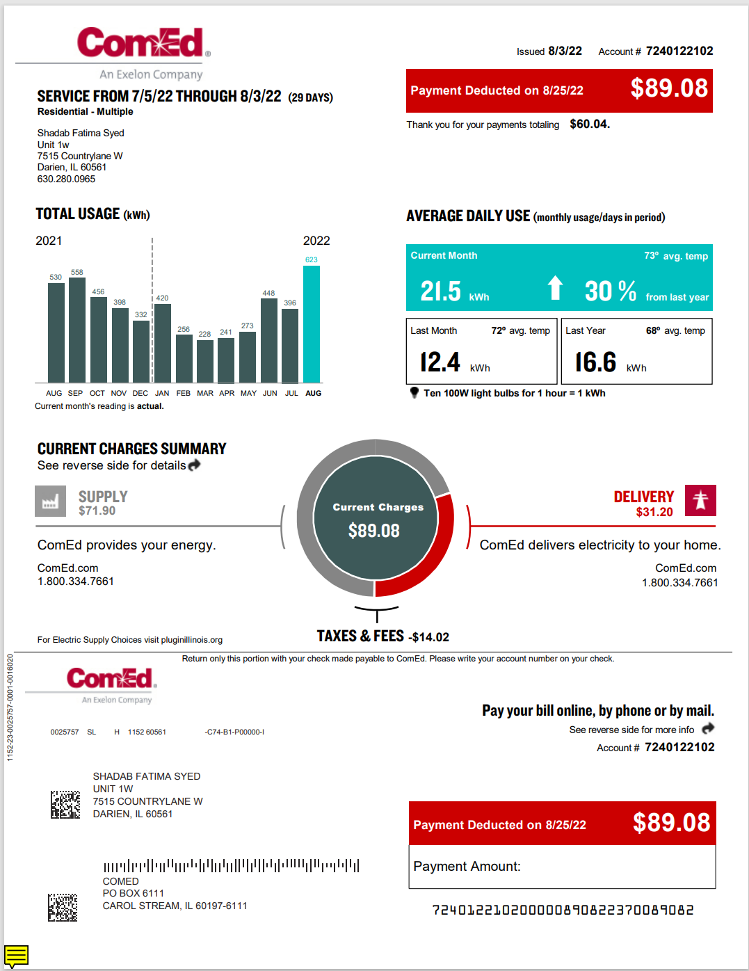 IL-伊利诺伊州-comed-Utility-Bills