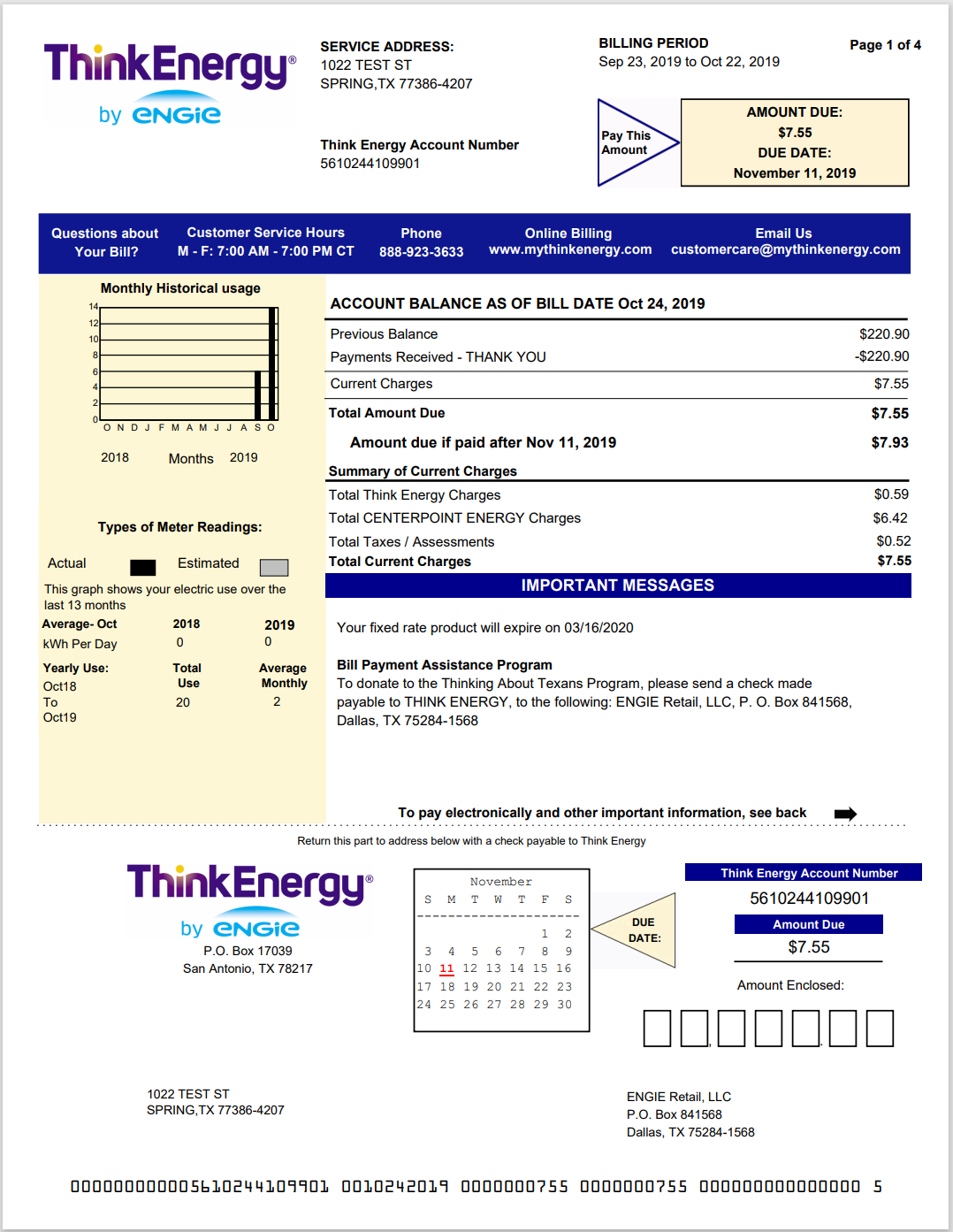 TX-德克萨斯州-ThinkEnergy-utility-bill