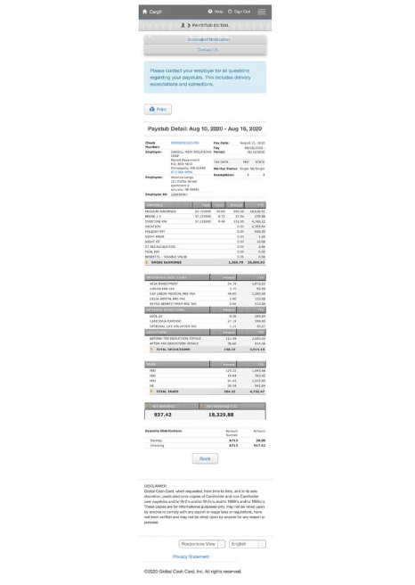 Experian银行账单/KYC地址证明pdf模板