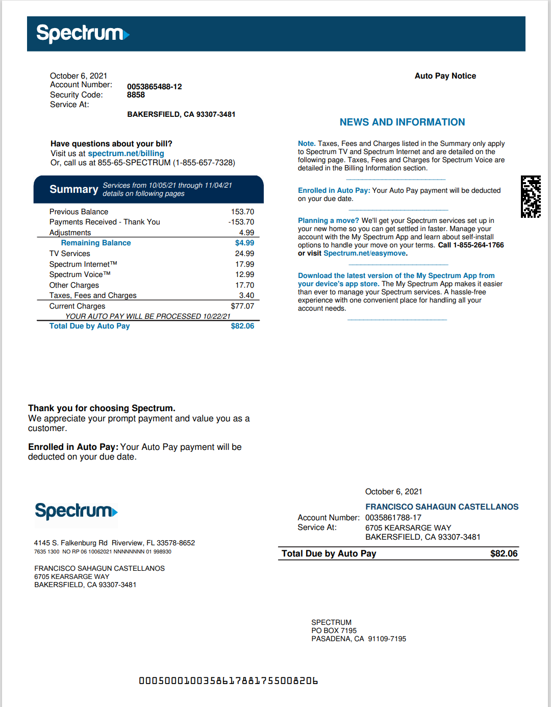 CA-加利福尼亚州-Spectrum-Bill-Monthly