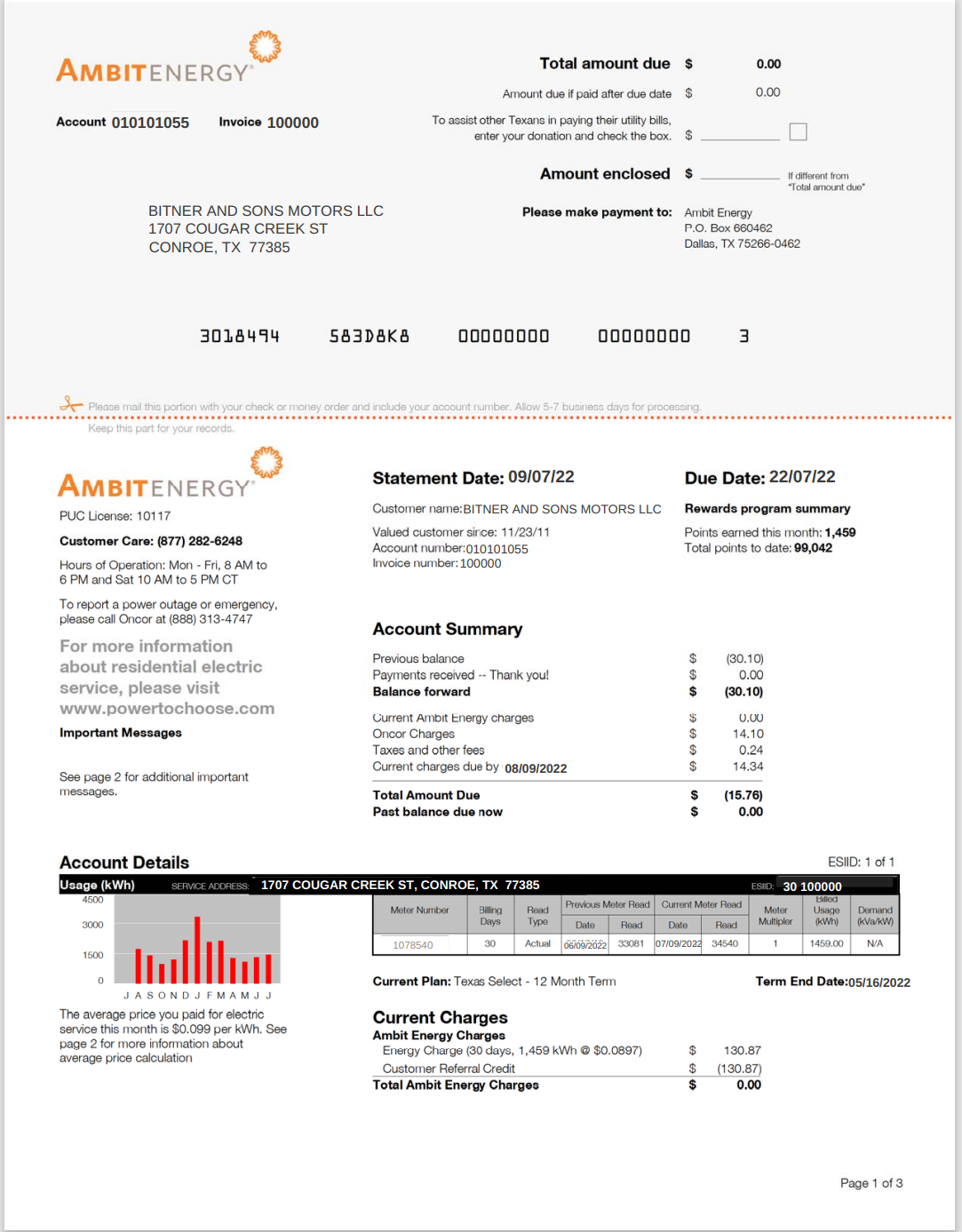 TX-德克萨斯州-Ambit-Texas-Utility-Bill