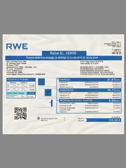 斯洛文尼亚水电费账单PS/PSD模板