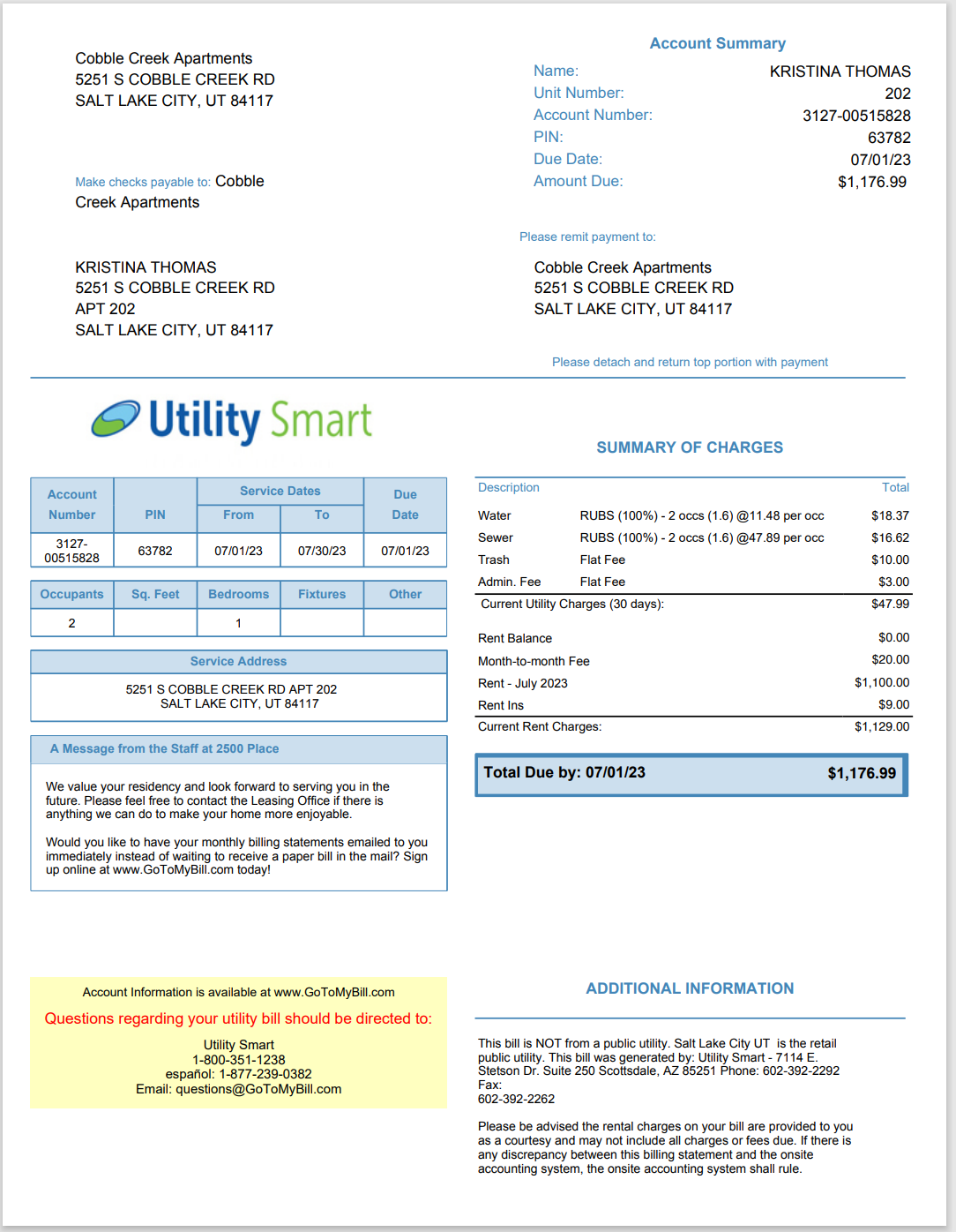 UT-犹他州-Utility-Smart-Bill